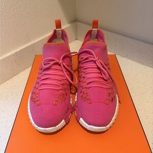 Hermes Flex Bloduc Feamboise and Orange Women's Sneakers